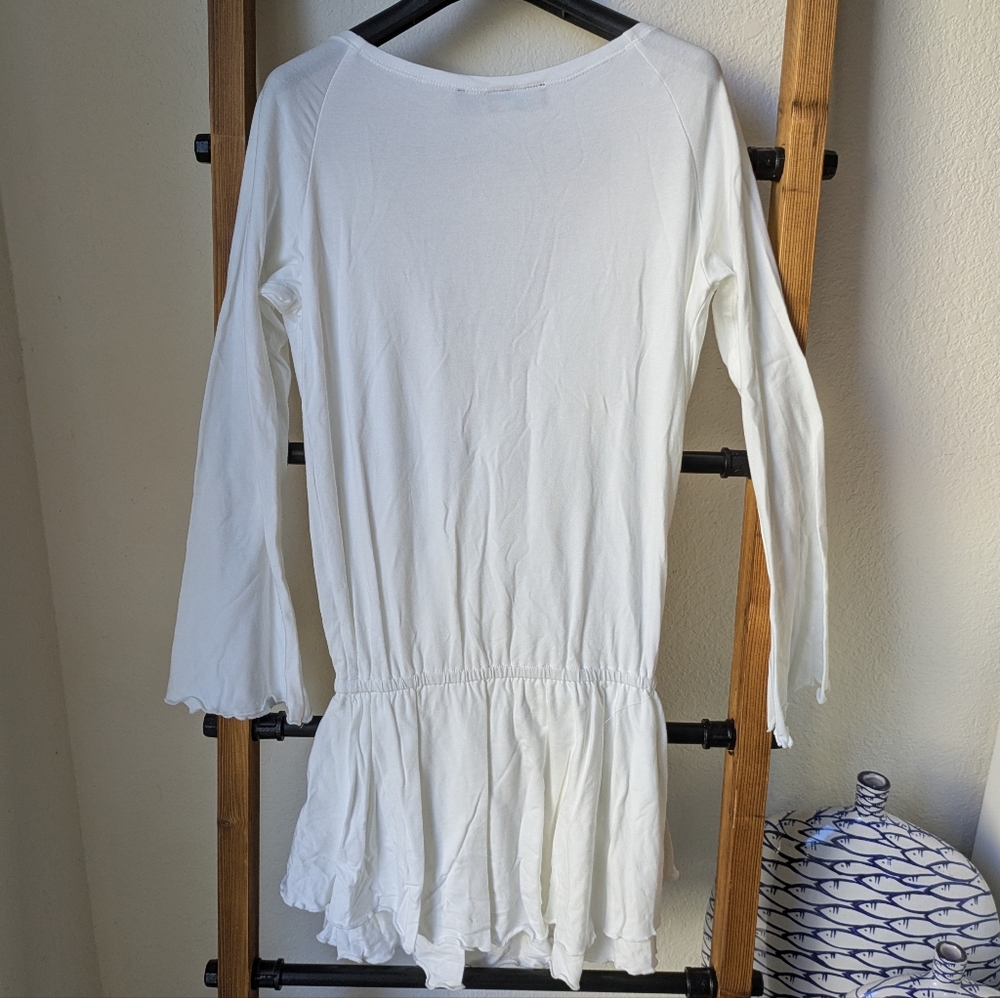 Vikki Nikks Women's Casual White Cotton Mini Dress - Picture 3 of 3